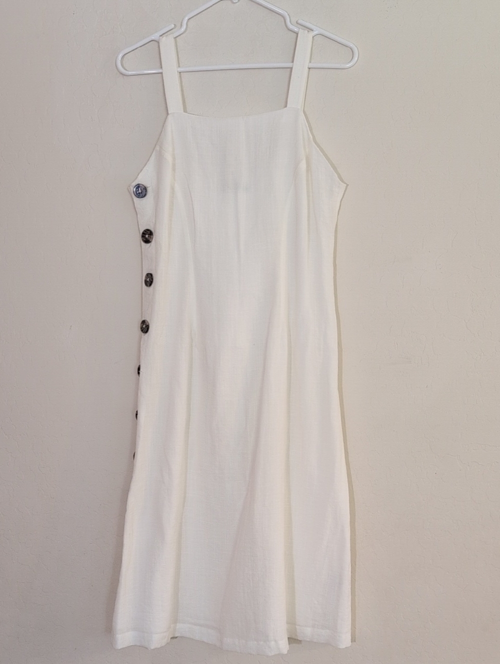 NWT RW&Co Classic Ivory Button Accent Tank Midi Sundress - Size 6